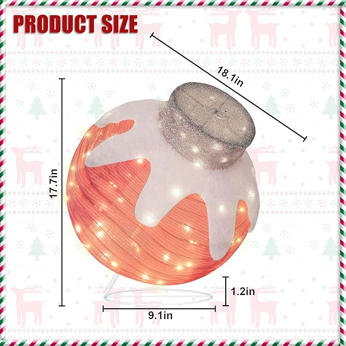 BRIGHTDECK Outdoor Christmas Ornaments, Lighted Pop-Up Outdoor Holiday Ball Decoration with 80 LED Lights, 8 Light Modes, Lighted Collapsible Holiday Decorations for Yard, Home (Pink)-Ruum Studio Home