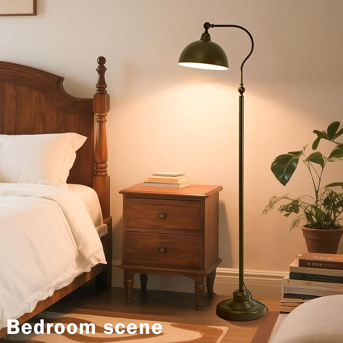 Bright Reading Floor Lamp with Remote Control and Bluetooth Dimming,Rustic Vintage Living Room Bedroom Bedside Office Study Library Adjustable Black Standing Warm Lights, Mid Century Modern Home Decor-Ruum Studio Home