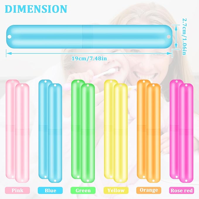 SIKEMAY 50 PCS Toothbrush Holder, Portable Plastic Dust Proof Breathable, Toothbrush Holder for Travel, Bathroom, Indoor, Outdoor, Trip, Camping, School-Ruum Studio Home