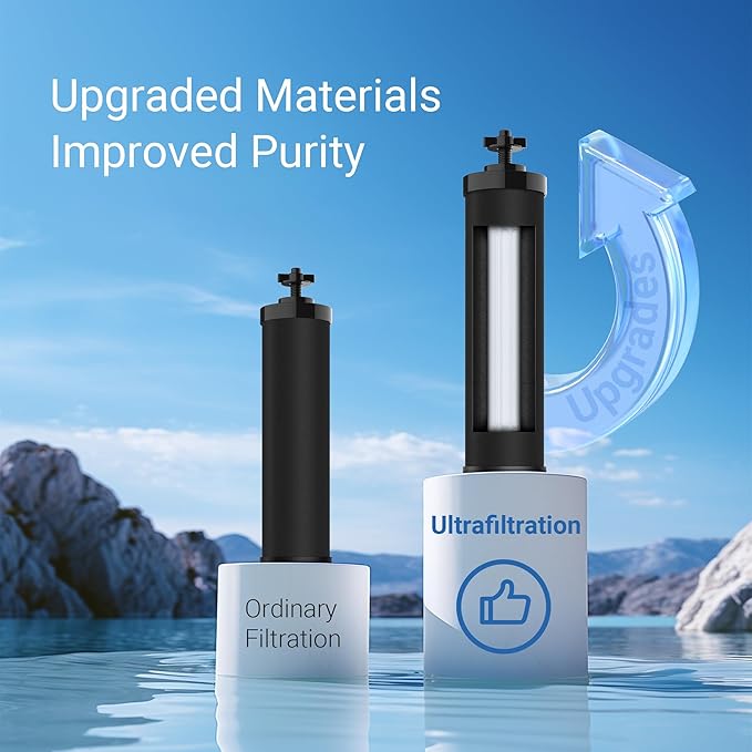 [New Upgraded Ultrafiltration] AQUACREST Black Water Filter, Replacement for Berkey® BB9-2® Black Purification Elements, Berkey® Gravity Water Filter System, 2 Pack-Ruum Studio Home
