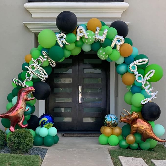 130pcs Green Balloons Different Sizes 18" 12" 10" 5" Party Latex Balloons for Birthday Dinosaur Baby Shower St. Patrick's Day Summer Jungle Forest Safari Party Decorations-Ruum Studio Home