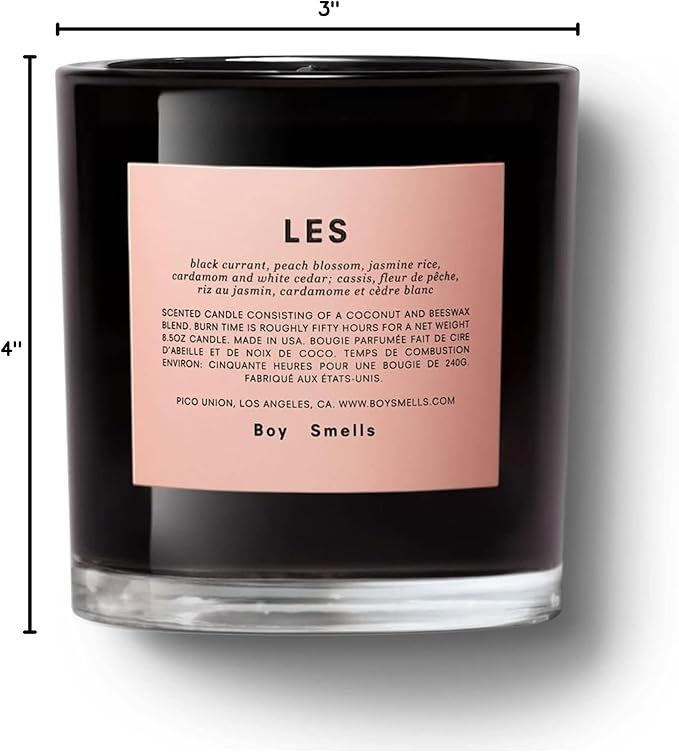 Boy Smells Les Scented Candle for Men and Women, Coconut, Beeswax, & Soy Candle Blend, Aromatherapy Candles for Home, 8.5 oz Jar, 50 Hour Burn-Ruum Studio Home