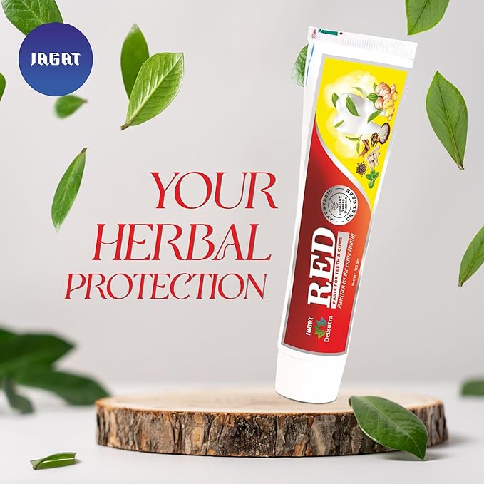 Jagat Devsutra Advanced Toothpaste & Red Toothpaste | Doctor Recommended Ayurvedic, Organic & Herbal | 100% Natural Teeth Whitening, No Fluoride & Artificial Colors, Gum Cure, Vegan - Pack of 4-Ruum Studio Home