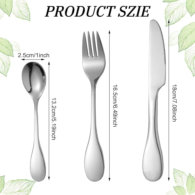 7 Pieces Bariatric Eating Portion Control Flatware Bariatric Management Silverware Serving Spoons Forks Knives Stainless Steel Weight Loss Utensils with Fabric Storage Bag-Ruum Studio Home