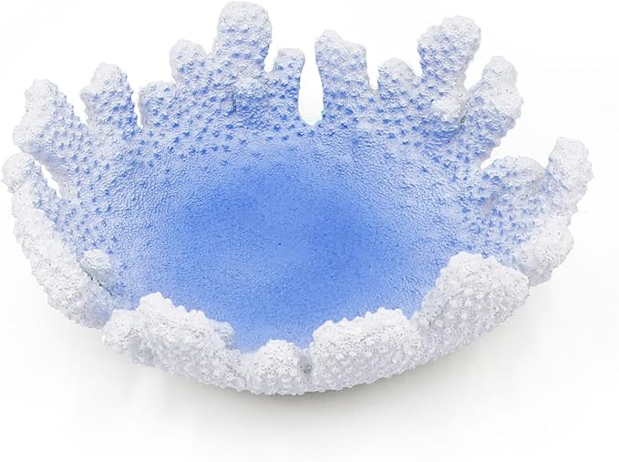 Santorini Blue Coral reef Textured Decorative Bowl,9.45" Medium Resin Decorative Centerpiece Bowl for Coastal Beach theme house table centerpiece decorations & Nautical decorations for coffee table-Ruum Studio Home
