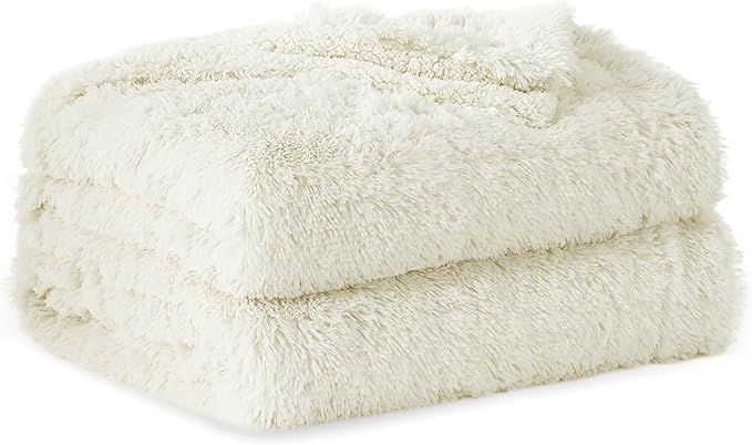 Bedsure GentleSoft Fluffy Cream Blankets Queen Size for Bed, Thick Sherpa Faux Fur Fleece Fuzzy Plush Winter Warm Heavy Soft Full Queen Blankets, Bedroom Decor Cream Gifts Cozy Gifts for Women, 90x90-Ruum Studio Home