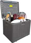 33 Gallon Small Storage Box with Lid,Waterproof Indoor Outdoor Storage Container for Package Delivery,Patio Cushions, Gardening Tools, Pool Accessories, Lockable Resin Deck Box with handle-Ruum Studio Home