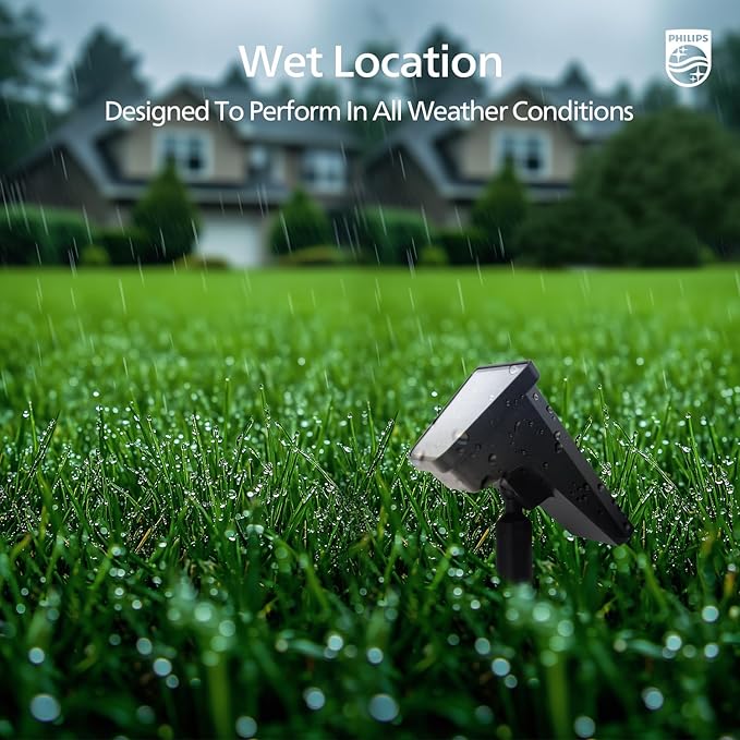 Philips 6 Packs Solar Spot Lights Outdoor Waterproof, 28 LED 7500K Solar Powered Landscape Pathway Lights, Dusk to Dawn Solar Spotlights for Garden, Yard, Lawn, Walkway, Driveway-Ruum Studio Home