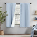 Baby Blue Curtains for Bedroom 45 Inch Length 2 Panel Linen Blackout Short Curtains for Nursery Boy Girls Bathroom Kitchen Light Bluey Unisex Black Out Drapes for Living Room Heat Cold Light Blocking-Ruum Studio Home