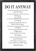 Do It Anyway Mother Teresa Wall Art Decor 16x11 Inch Wooden Framed Wall Hanging Sign (Black)-Ruum Studio Home