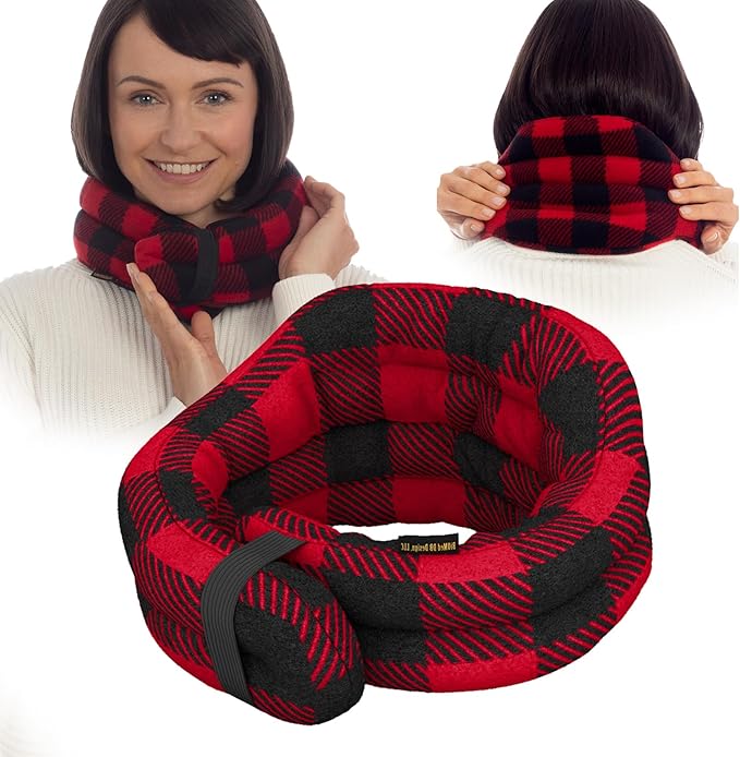 SunnyBay Microwave Heating Pad, Microwavable Heated Neck and Shoulder Wrap, Moist and Weighted Hands-Free Beanbag Pack with Wide Neck Coverage, 2.5 lbs, 26 Inches Long-Length, Made in USA, Buffalo-Ruum Studio Home