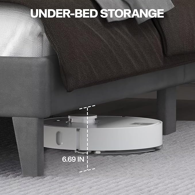 Full Size Bed Frame with LED Lights, Upholstered Bed Frame with Wingback Diamond Tufted Headboard, Wood Slats Support, Noise-Free, Easy Assembly, No Box Spring Needed, Grey-Ruum Studio Home