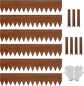Worth Garden 6 Pack Cor-Ten Steel Landscape Edging w/Rust Patina Finish - 40" L x 8" H Strips - Hammer-in 14-Gauge Metal Corten Edging Border w/ 7 Clips & Gloves - Edge for Lawn Yard (20Ft Total)-Ruum Studio Home