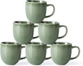 AmorArc 12oz Coffee Mugs, Ceramic Coffee Mugs set of 6 for Man, Woman, Dad, Mom, Modern Coffee Mugs with handle for Latte/Cappuccino/Milk/Cocoa. Dishwasher&Microwave Safe, Jade Green-Ruum Studio Home