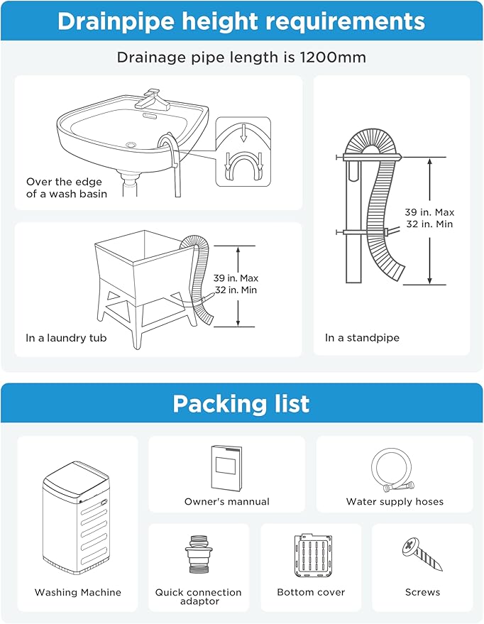 Midea MLTW09M1BWW Portable Washer with 6 Cycles, Drum Clean, Quick, Stainless Steel Tub, Transparent Lid, LED Display Washing Machine, 0.9 cu. ft, White-Ruum Studio Home