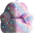 Toddler Chair, Glow in The Dark Kids Sofa Bean Bag Chair for Kids Children Couch Toddler Mini Sofa Armchair for Children, Lightweight Children Sofa Chairs (Rainbow Pink)-Ruum Studio Home