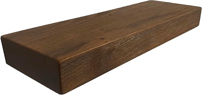 joelsantiques - 18 Inch Wooden Floating Shelves for Wall - 18x6x2 in - Made of Natural Wood - Short Heavy Duty Rustic Wall Shelves for Bedroom - Perfect for Bathroom, Kitchen - Medium Brown-Ruum Studio Home
