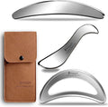 BYYDDIY Moon Shape 3 in 1 Stainless Steel Muscle Scraper Tools Set,Guasha Tool for Body,Scraping Massage Tools for Physical Therapy,Derma Edge Massage Tool & GuaSha Massage Scraper Tool (MN-SC1)-Ruum Studio Home