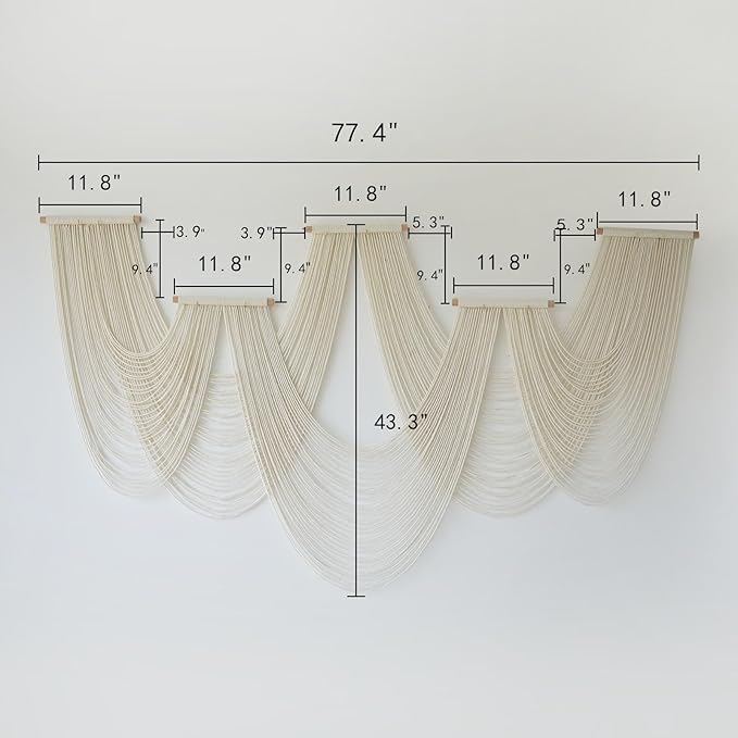 IOWER Macrame Wall Hanging Large Wall Home Decor Modern Fiber Wall Art Geometric Decoration Headboard Living Room Bedroom Backdrop-Ruum Studio Home