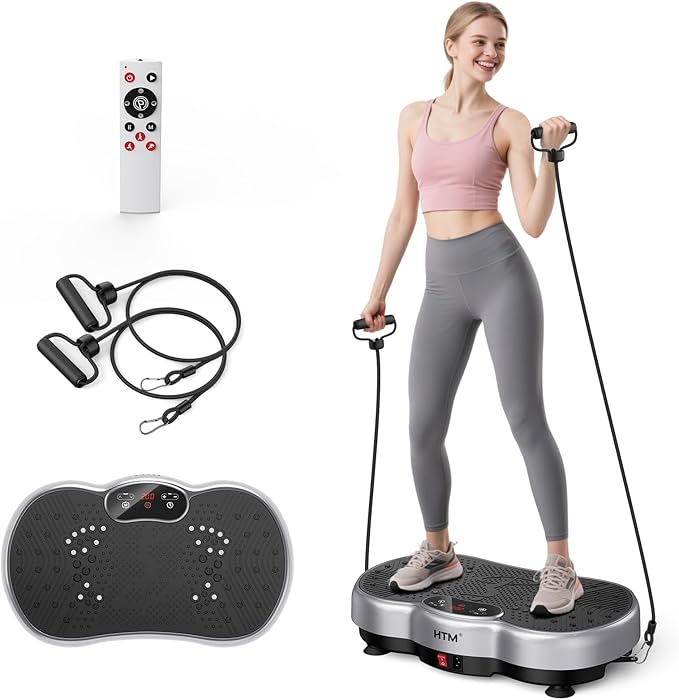 Vibration Plate Exercise Machine - 300 lbs Weight Capacity, 120 Speed Levels, 9 Workout Modes for Home Fitness, Muscle Toning & Weight Loss-Ruum Studio Home