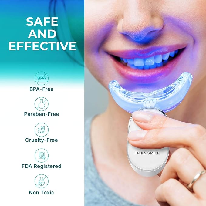 Teeth Whitening Kit with LED - Formulated for Sensitive Teeth, Hands-Free, Waterproof LED Light and 4 Gel Pens, Instant Results-Ruum Studio Home