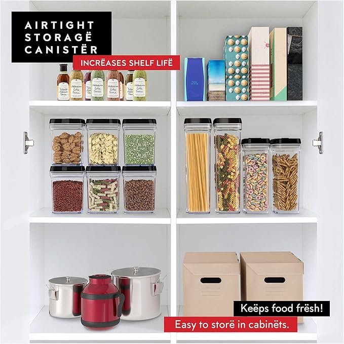 DWËLLZA KITCHEN Pasta Storage Containers for Pantry Airtight - 2 Pc Spaghetti Container Storage - Ideal for Spaghetti & Noodles, Kitchen Pantry Organization and Storage - Keeps Food Fresh & Dry-Ruum Studio Home
