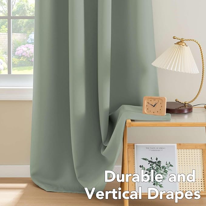 H.VERSAILTEX Blackout Window Curtain Panels Thermal Insulated Room Darkening Solid Grommet Curtains/Drapes for Bedroom Privacy Protection (Set of 2 Panels,52 by 63 Inch Long, Cyan)-Ruum Studio Home