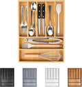 Bellsal Bamboo Silverware Drawer Organizer, Kitchen Utensil Drawer Organizers, 12"x15.7" Utensils Holder Cutlery Tray with Grooved Drawer Dividers for Kitchen Flatware Bedroom Office(7 Slot, Natural)-Ruum Studio Home