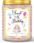 Sweet 16 Birthday Candles for Women - 9 oz Happy Birthday Candle with Vanilla Birthday Cake Scent, Gifts for Women & Men, Friendship Ideas-Ruum Studio Home