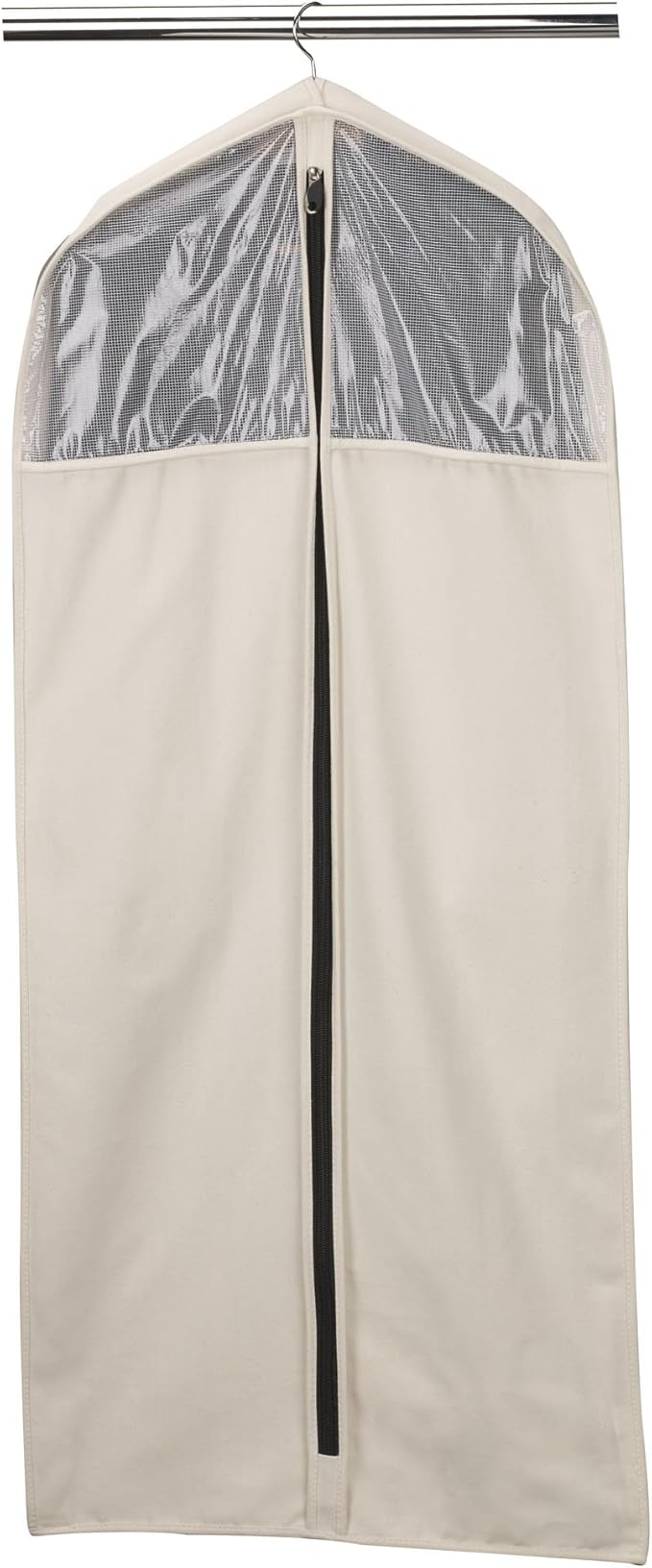 Household Essentials 3392-1 Cedarline Collection Hanging Garment Bag | Dress and Suit Protector | Natural Cotton Canvas,Off-White-Ruum Studio Home