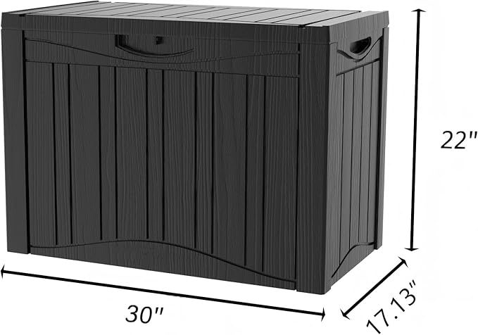 45 Gallon Outdoor Storage Box Waterproof Lockable Resin Deck Box Large, Patio Storage Bin for Pool Accessories Cushion Furniture, Garden Tools, UV-Resistant Outside Delivery Black-Ruum Studio Home