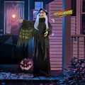 AW Animated Halloween Decorations,Scary Witch,6 FT Life Size Standing Clown,Motion/Sound Activated LED Eyes Creepy Sound,Haunted House Props,Party Outdoor Indoor Lawn Yard Patio 2025-Ruum Studio Home