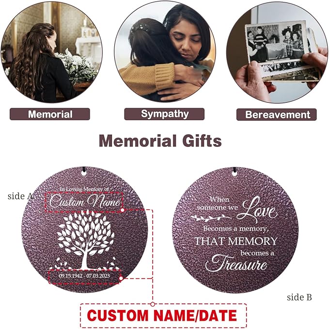 ASTARIN 36" Large Deep Tone Personalized Sympathy Wind Chimes, Memorial Wind Chime for Loss of Mother Father Loved One, Tree of Life Bereavement Gifts Decor Outdoor Patio Garden(Produced in USA)-Ruum Studio Home