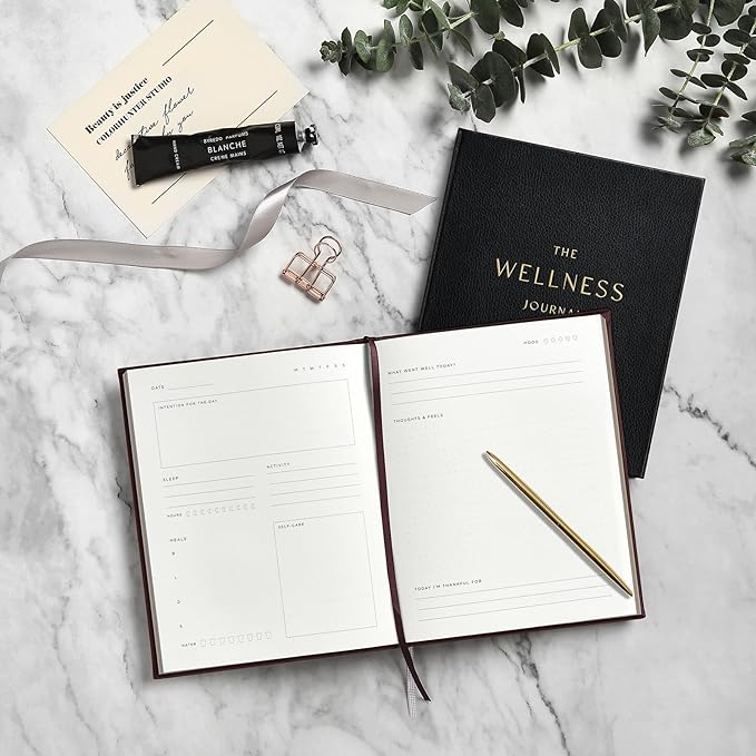 And Per Se Wellness Journal, Undated Daily Wellness Planner to Practice Positive Thinking, Mindfulness & Reflection, 91 Days Self-Care Journal For Women & Men (Black)-Ruum Studio Home