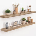 Floating Shelves Reclaimed Barnwood, 8" Deep Solid Wood Floating Shelf Wall Hanging Shelves with Invisible Heavy-Duty Metal Bracket | Wall Mounted | Farmhouse Style | 40 inches,2PCS,Natural-Ruum Studio Home