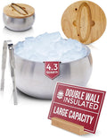 Gusto Nostro 4.1L Insulated Ice Bucket with Lid and Tongs, Double Wall Stainless Steel Ice Bucket Large, BPA Free Ice Bucket for Cocktail Bar, Keeps Champagne, Wine, Beer Chill for Parties-Ruum Studio Home