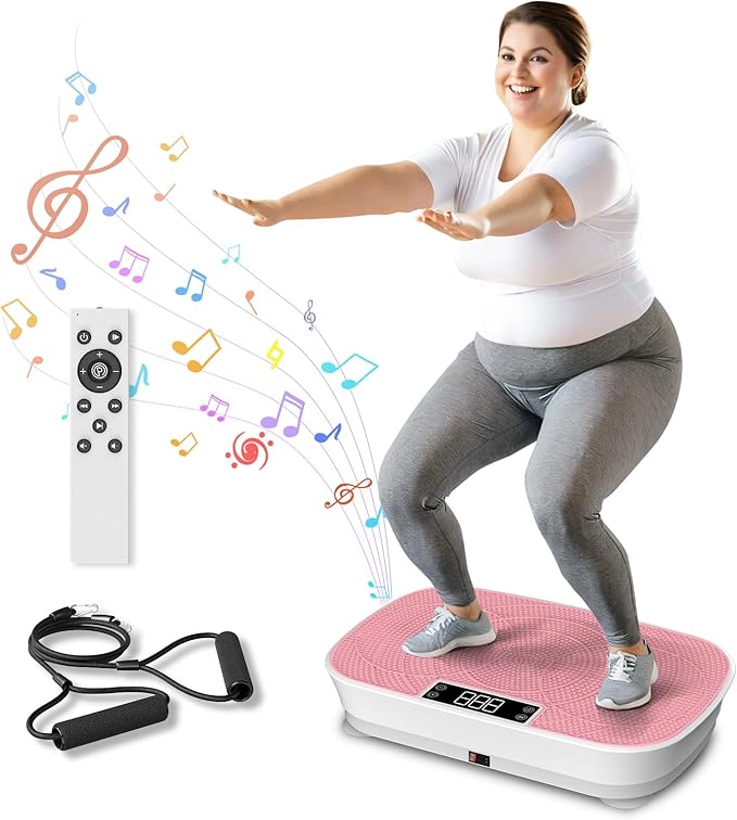 Vibration Plate Exercise Machine - Bluetooth Music & 400LBS Capacity Vibration Plate for Lymphatic Drainage & Weight Loss with 99 Speed Levels, Whole Body Vibration Plate for Home Fitness-Ruum Studio Home