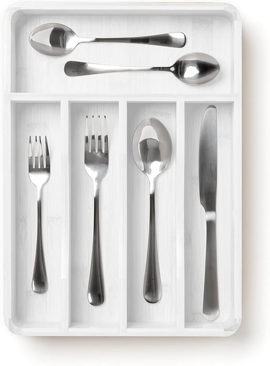 SMIRLY Silverware Drawer Organizer – Bamboo Kitchen Drawer Organizer, Adjustable Utensil Holder and Cutlery Tray, Drawer Dividers for Flatware and Kitchen Utensils-Ruum Studio Home