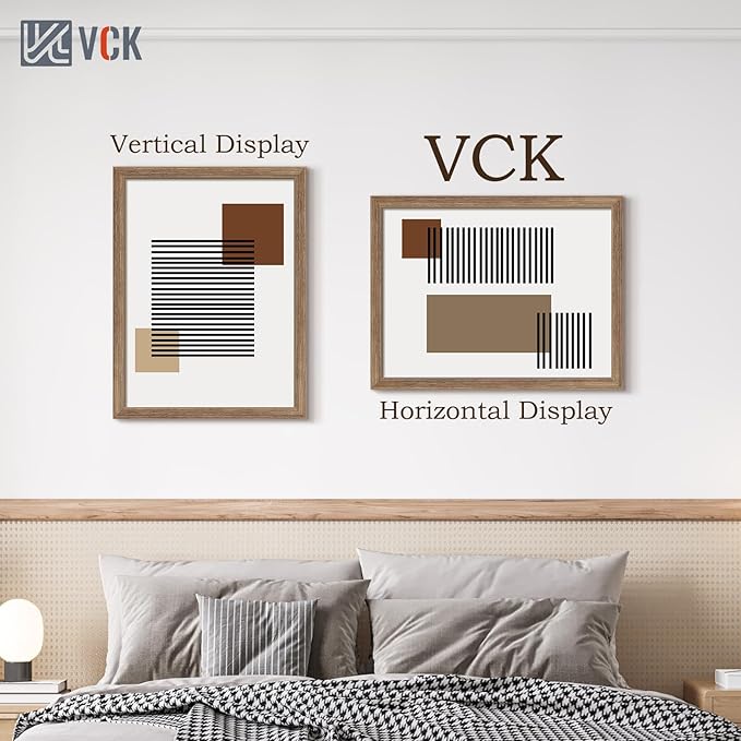 VCK 18x24 Poster Frame 3 Pack, Brown Walnut Wood Picture Frame, Exclusive Wood Grain, Wall Mounting Hanging-Ruum Studio Home
