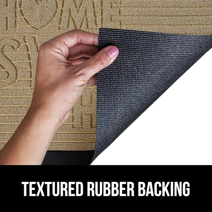 GORILLA GRIP 100% Waterproof All-Season WeatherMax Doormat 35x23, US Designed Natural Rubber, Stain and Fade Resistant, Low Profile Indoor Outdoor Door Mats, Easy Clean Patio Mat, Home Sweet Home-Ruum Studio Home