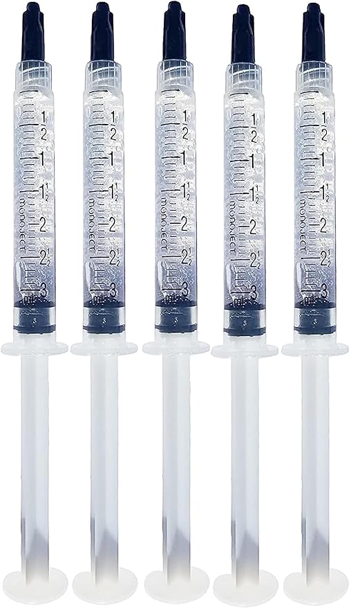 Bright White Smiles 44% Teeth Whitening Gel Syringe Refill Pack, Carbamide Peroxide, 5 Syringes (3ml),Tooth Whitener Formula-Ruum Studio Home