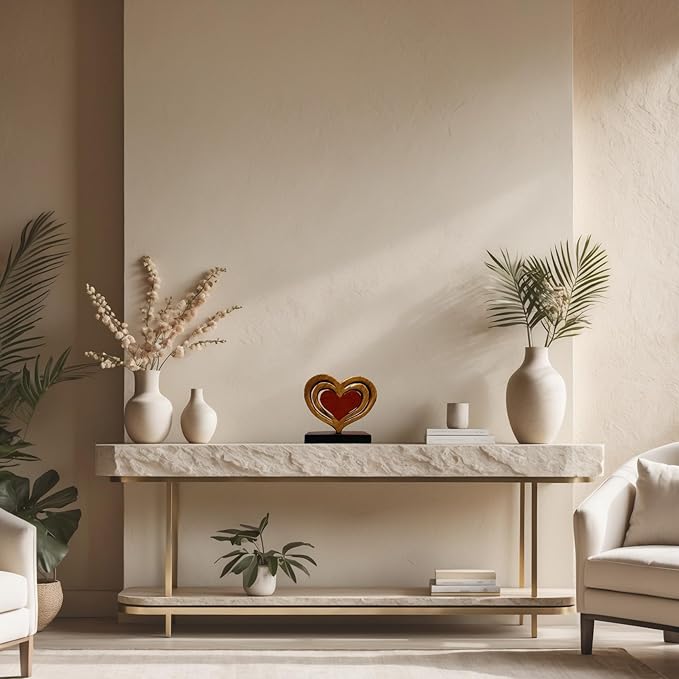 Decozen Gifts for Mom - Wooden Heart Sculpture - Mother's Day Birthday Gifts, Home, Office, Living Room, Shelf, Fireplace, Farmhouse, Tabletop, Boho and Mantle Decor - Mothers Day Decorations-Ruum Studio Home