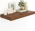 12" Deep Walnut Floating Shelves,Over Toilet Long Wall Mounted Modern Farmhouse 36 inches,Wall Shelves with Invisible Brackets for Bedroom, Bathroom, Living Room, Kitchen, Set of 1-Ruum Studio Home