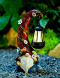 Gnome Garden Decor Statue Solar Gnomes Decorations for Yard with Lantern Light Outdoor Decorations for Patio Mom Gift-Ruum Studio Home