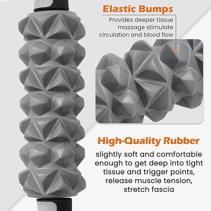 KITWILD Muscle Roller Stick, Massage Roller Stick for Athletes, Body Massage Stick for Muscles Deep Tissue, Muscle Relaxation Roller for Physical Therapy, Myofascial Release, and Yoga Therapy-Ruum Studio Home