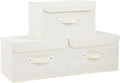Fabric Storage Bins Cube Organizers with Flip-Top Lid and Handles,Storage Boxes for Organizing Home,Office,and Closet,Beige,3 Pack 13 X 9.1 X 7.9 in-Ruum Studio Home