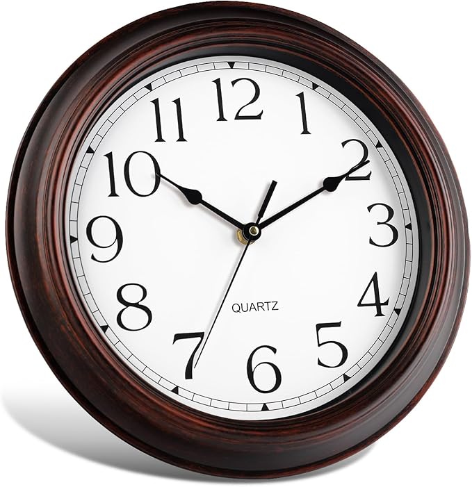Wall Clocks Battery Operated Silent Non-Ticking Wall Clock 8.5 Inch Small Vintage Retro Rustic Style Decorative for Kitchen Living Room Home Office (Bronze)-Ruum Studio Home