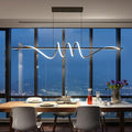 Modern Ceiling Chandelier Light, Acrylic Anti Flicker Pendant Lamp with Remote Control Dimmable 3 Color Mode & Brightness (Warm Cool Neutral Light) for Kitchen Bar（Black,57IN-Ruum Studio Home