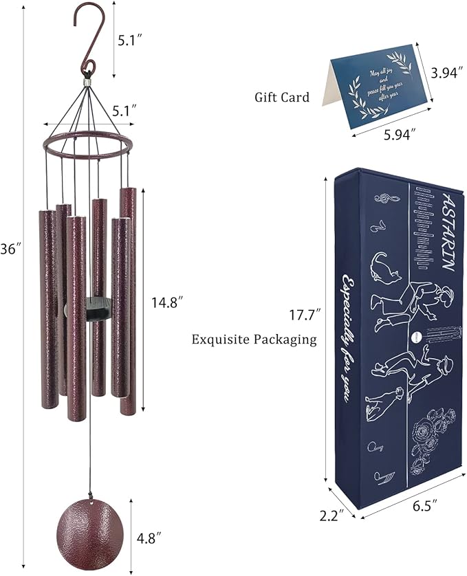 ASTARIN Sympathy Memorial Wind Chimes - Large Deep Tone Outdoor in Memory of Loved Ones - 36 Inch-Ruum Studio Home