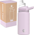 Chill Oasis Water Bottle | Compatible With Popular Flavor Cartridges | BPA Free, Leak Proof, Double-Walled Vacuum Insulated Stainless Steel, and Dishwasher Safe | Cold for 24 Hours (Lavender, 12oz)-Ruum Studio Home